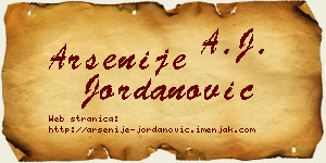 Arsenije Jordanović vizit kartica